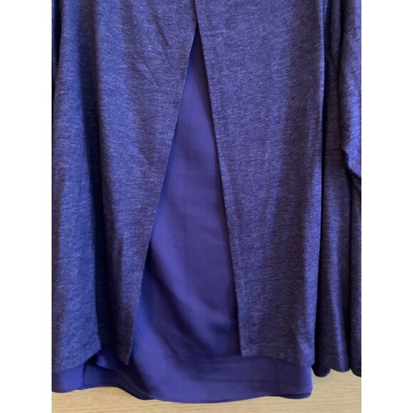 Womens 1X LANDS END SWEATER TOP Heathered Purple BACK DETAIL Criss Cross EUC - Picture 3 of 6